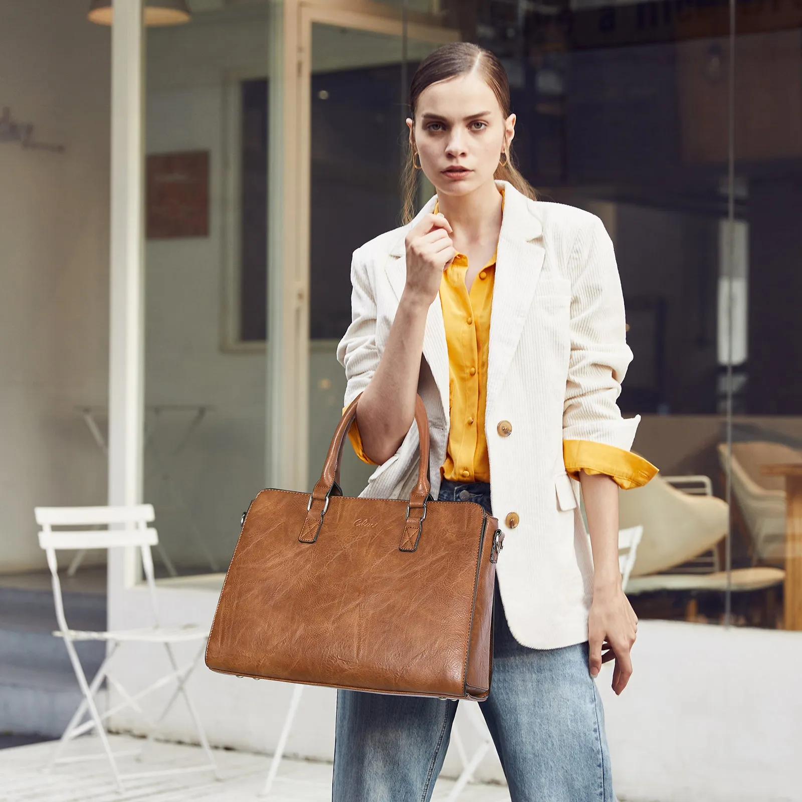 CLUCI Purses and Handbags for Women Vegan Leather Tote Bag Ladies Satchel with Clutch Set 2pcs