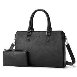 CLUCI Purses and Handbags for Women Vegan Leather Tote Bag Ladies Satchel with Clutch Set 2pcs