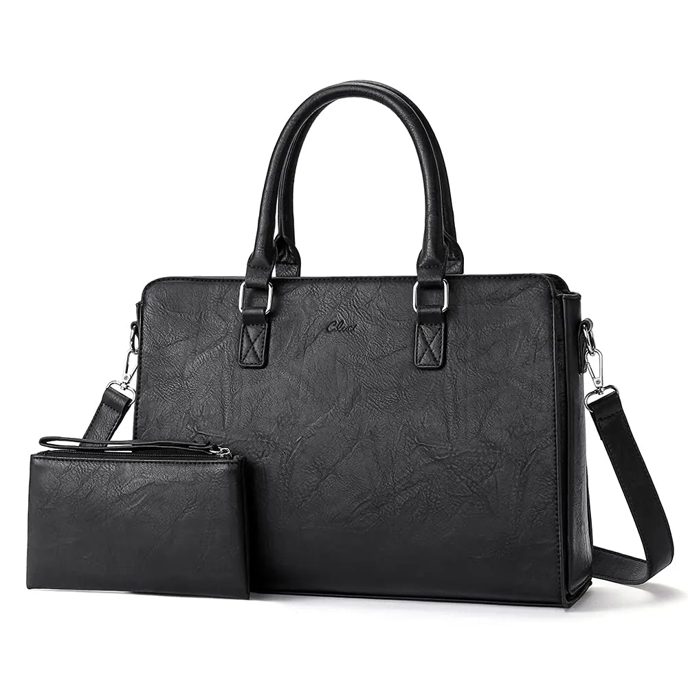 CLUCI Purses and Handbags for Women Vegan Leather Tote Bag Ladies Satchel with Clutch Set 2pcs