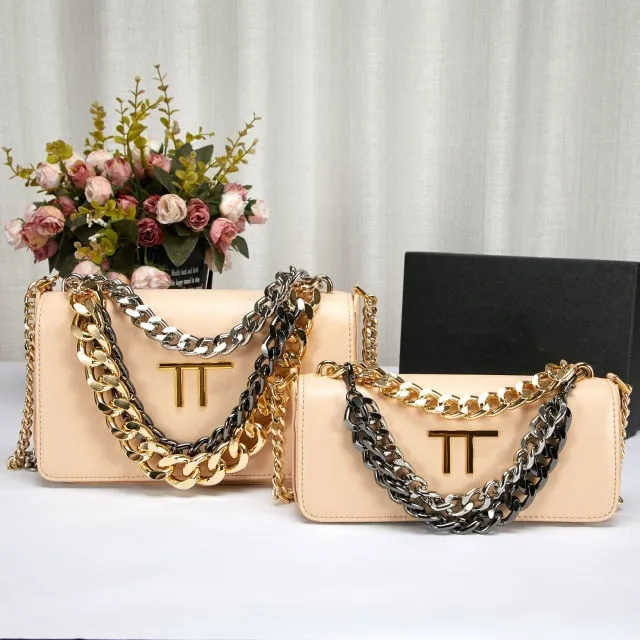 cowhide covers all kinds of chain messenger bags
