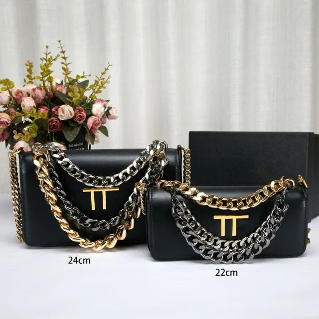 cowhide covers all kinds of chain messenger bags