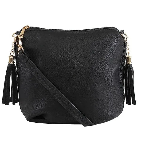 Crossbody Bag w/ 2 Side Tassel Zippers w/ MONOGRAM INCLUDED