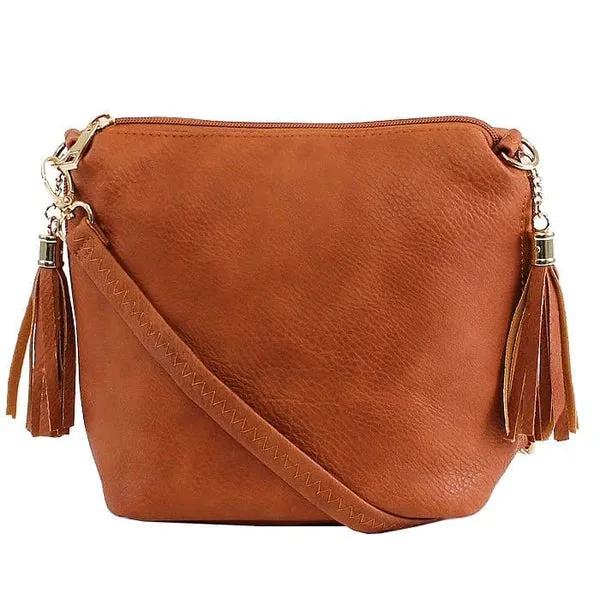 Crossbody Bag w/ 2 Side Tassel Zippers w/ MONOGRAM INCLUDED