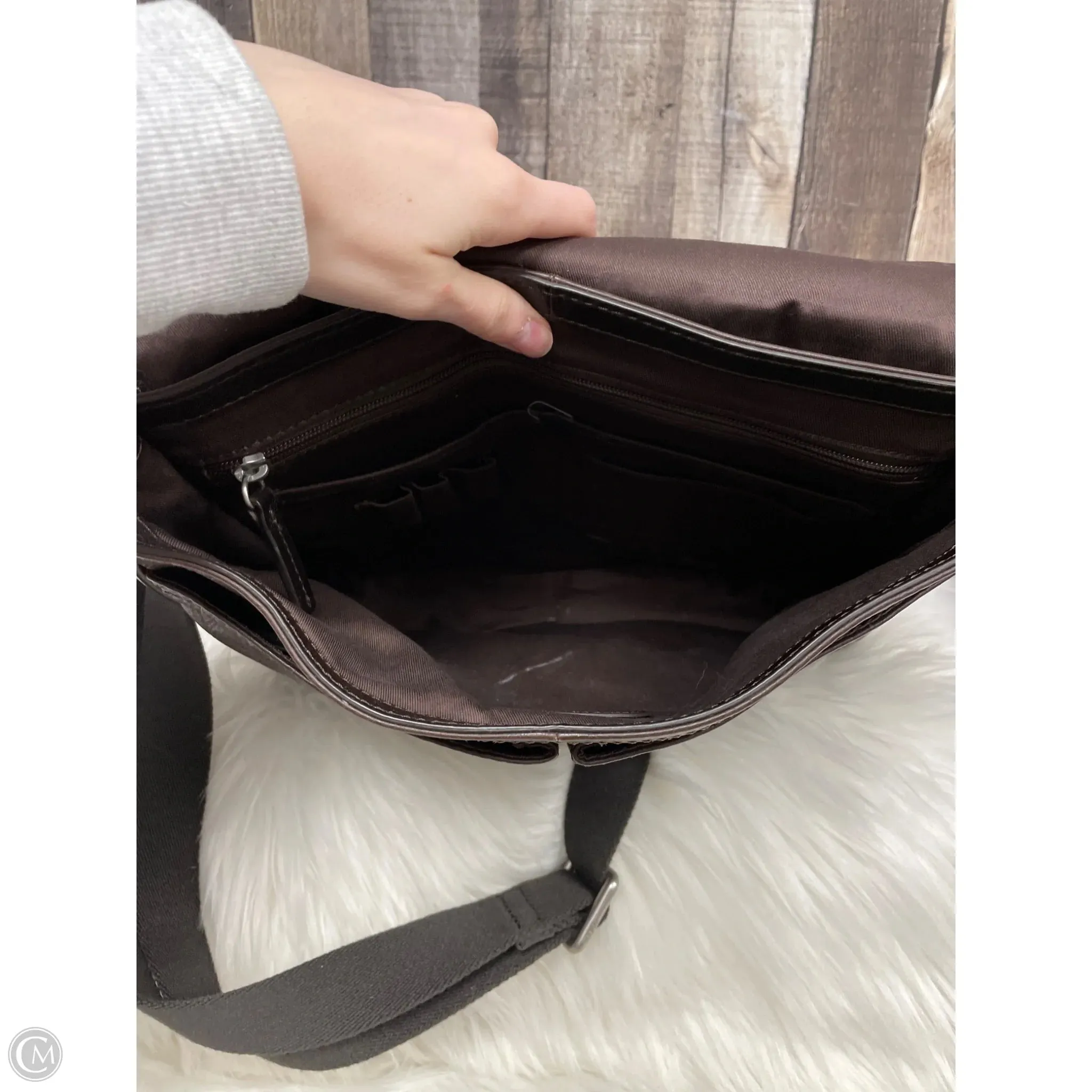 Crossbody Leather By Fossil, Size: Medium
