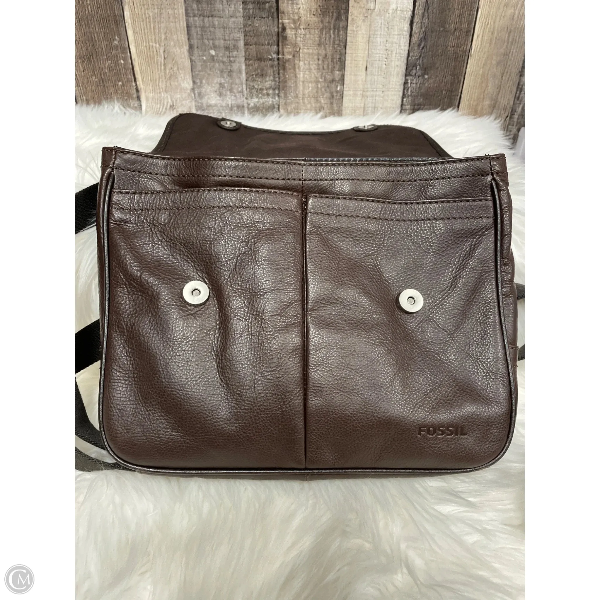 Crossbody Leather By Fossil, Size: Medium