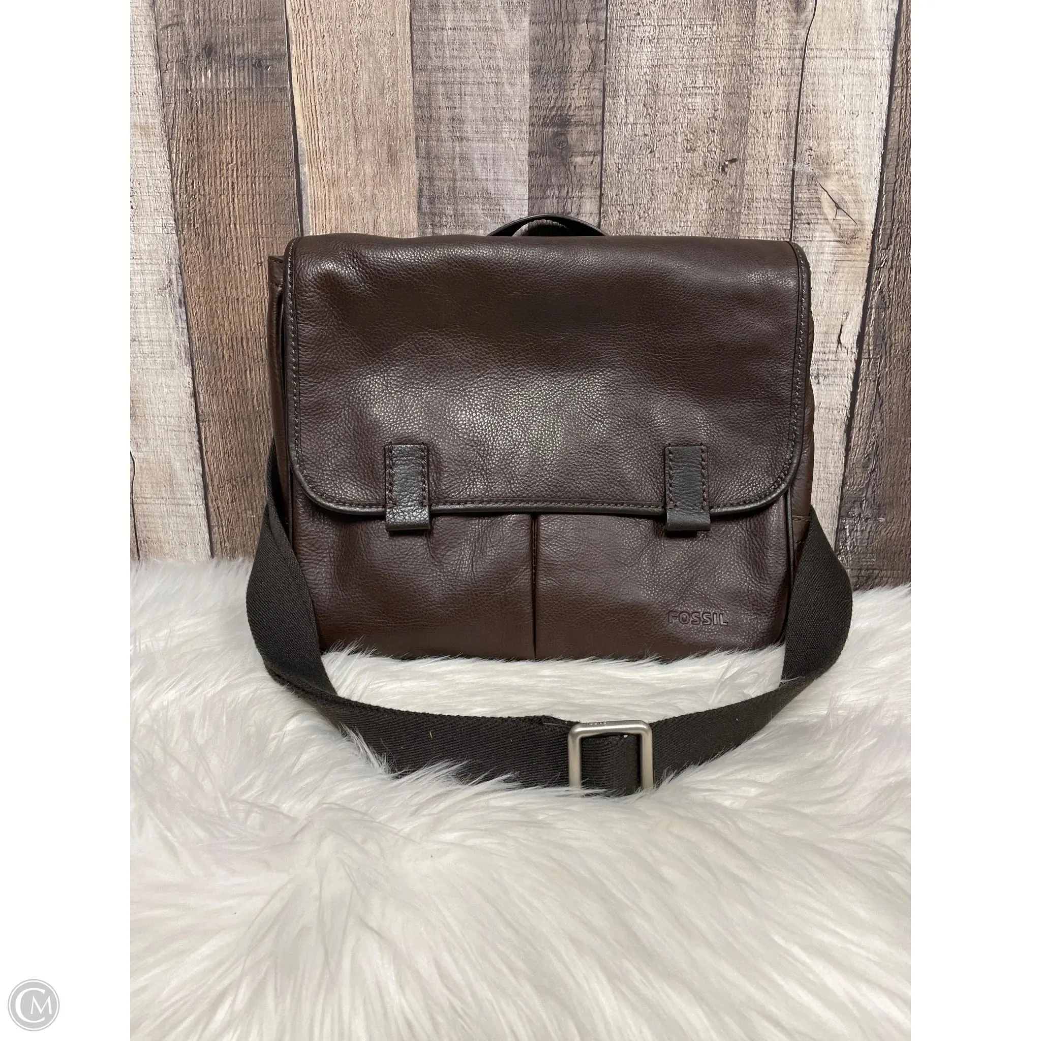 Crossbody Leather By Fossil, Size: Medium