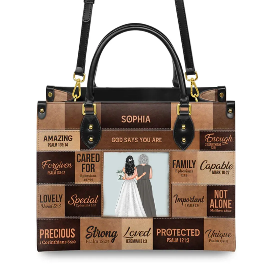 Customizable Christian Art Leather Handbag - Personalized Inspirational Quotes & Photo Tote from CHRISTIANARTBAG