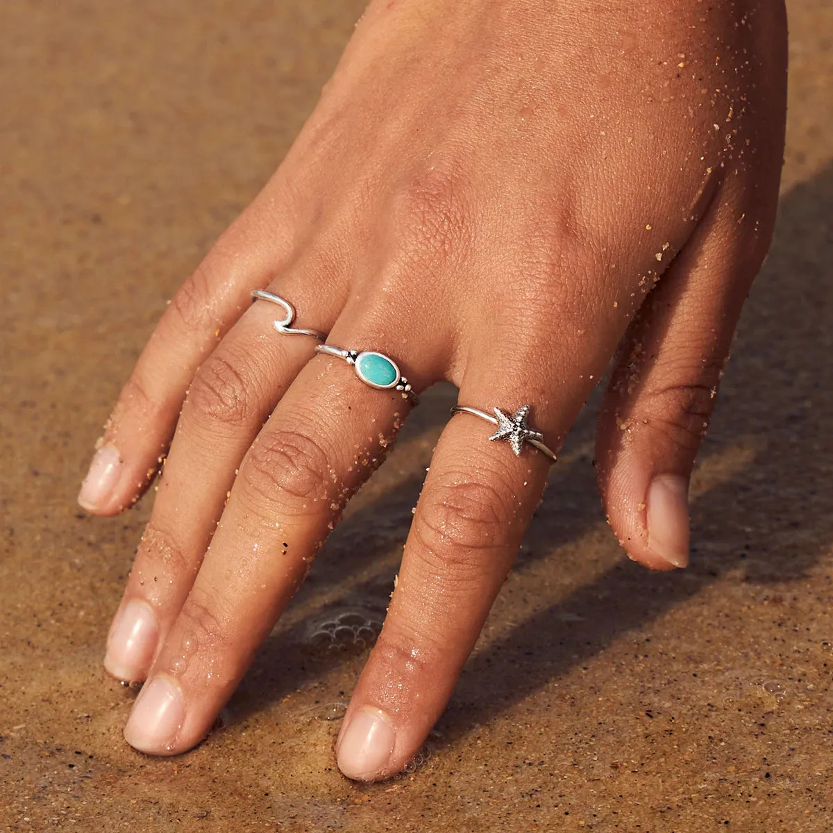 Dainty Ocean Ripple Ring