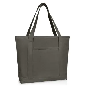 Dalix  20" Solid Color Soft Canvas Tote Bag