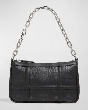 Delmy Visetos Mini Shoulder Bag with Chain and MCM Logo