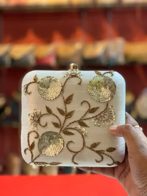 Designer Cream Party Clutch