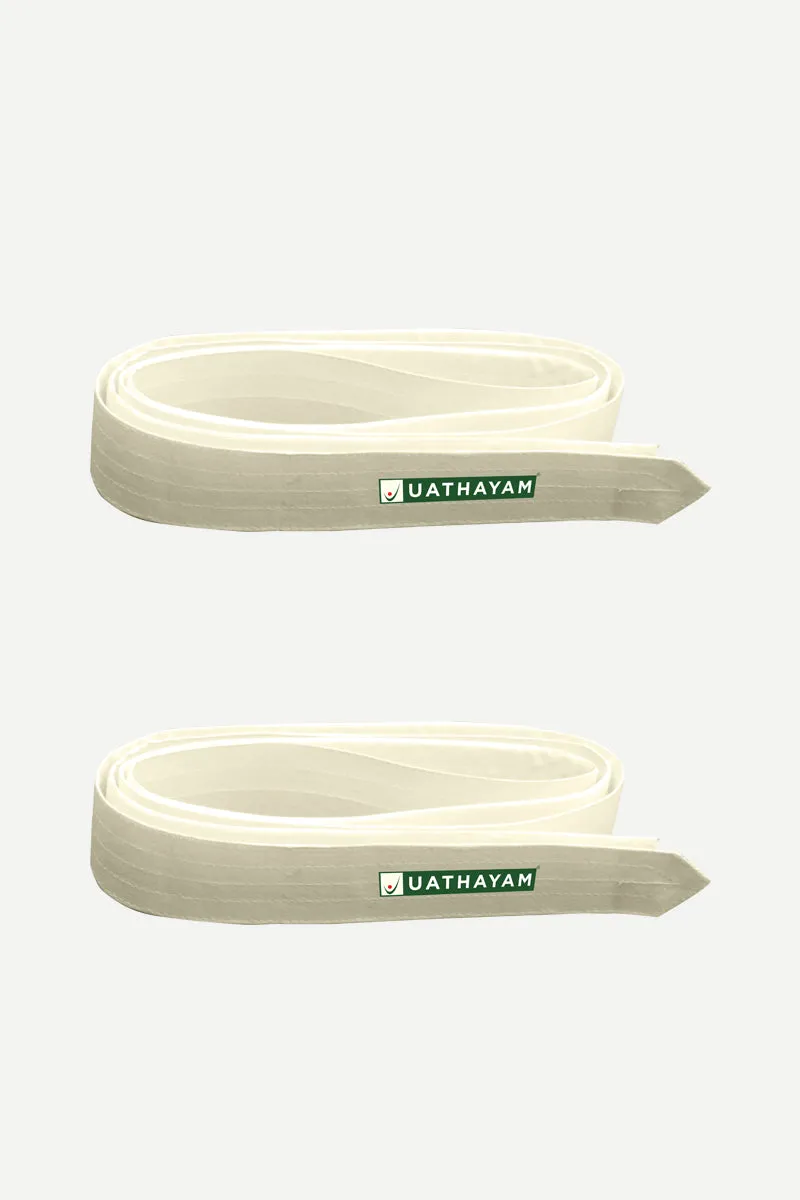 Dhoti Belt - Cream Pack of 2 Combo For Mens | Uathayam