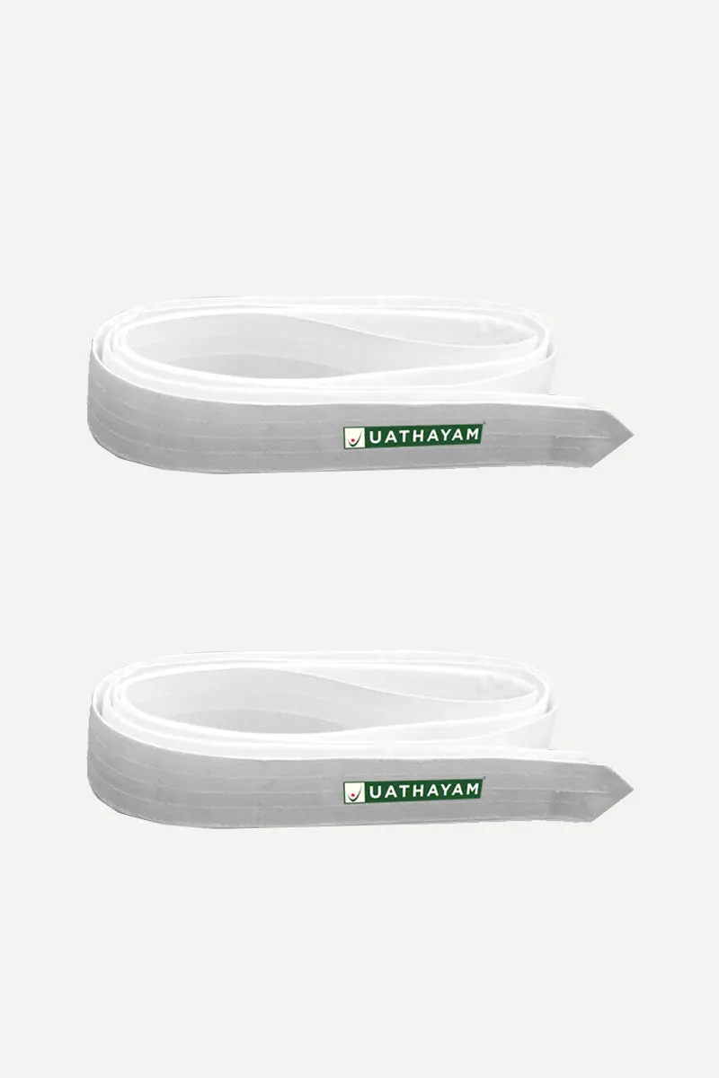 Dhoti Belt - White Pack of 2 Combo For Mens | Uathayam