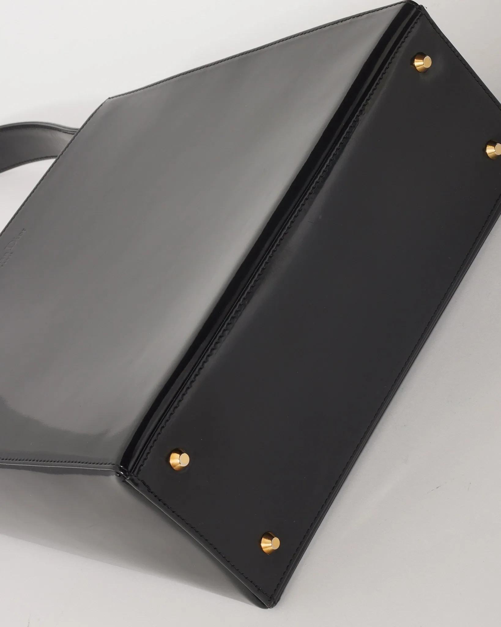 Dior Black Patent Vintage Shoulder Bag