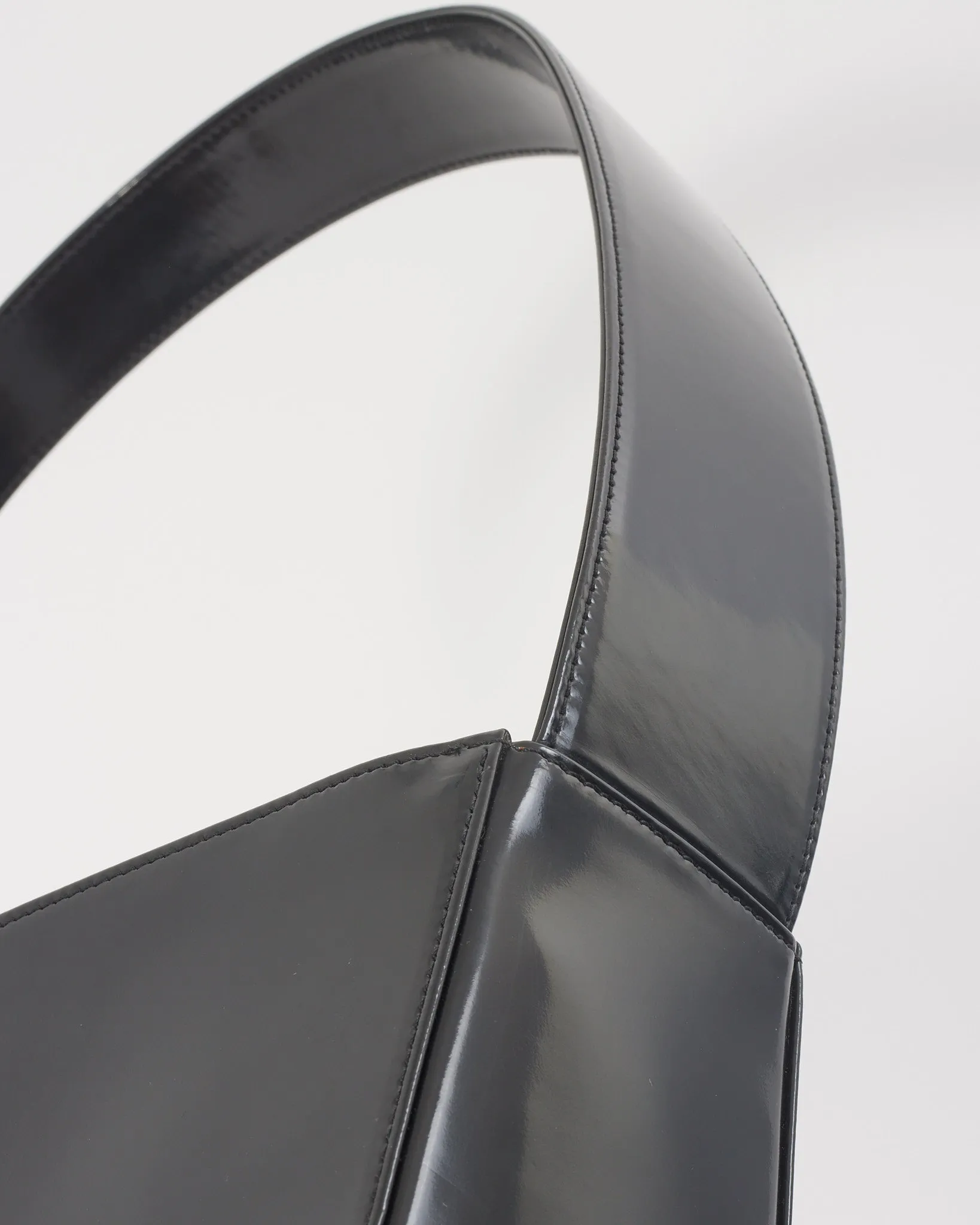 Dior Black Patent Vintage Shoulder Bag