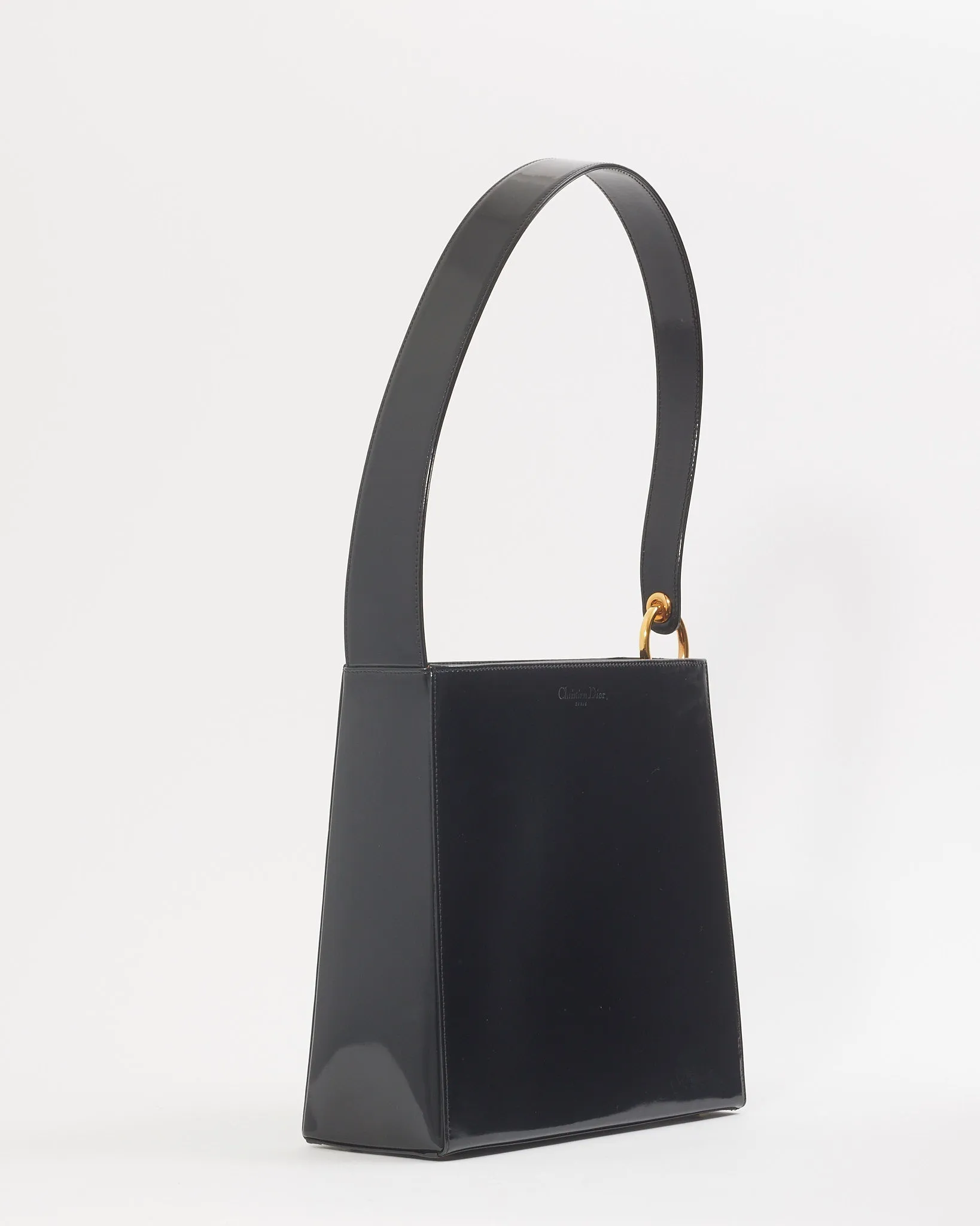 Dior Black Patent Vintage Shoulder Bag