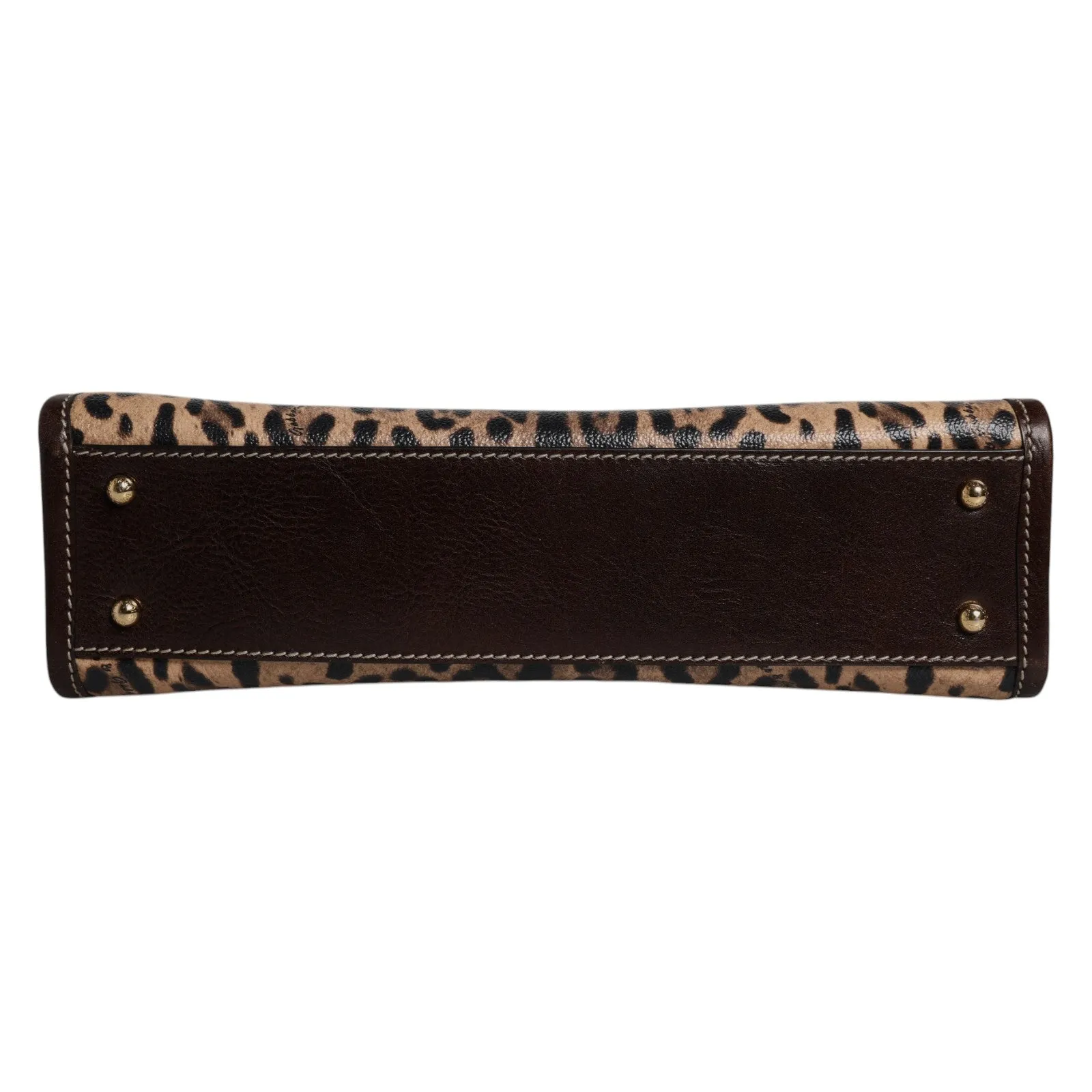 Dolce & Gabbana Brown Leopard Leather Shoulder Strap Tote Bag