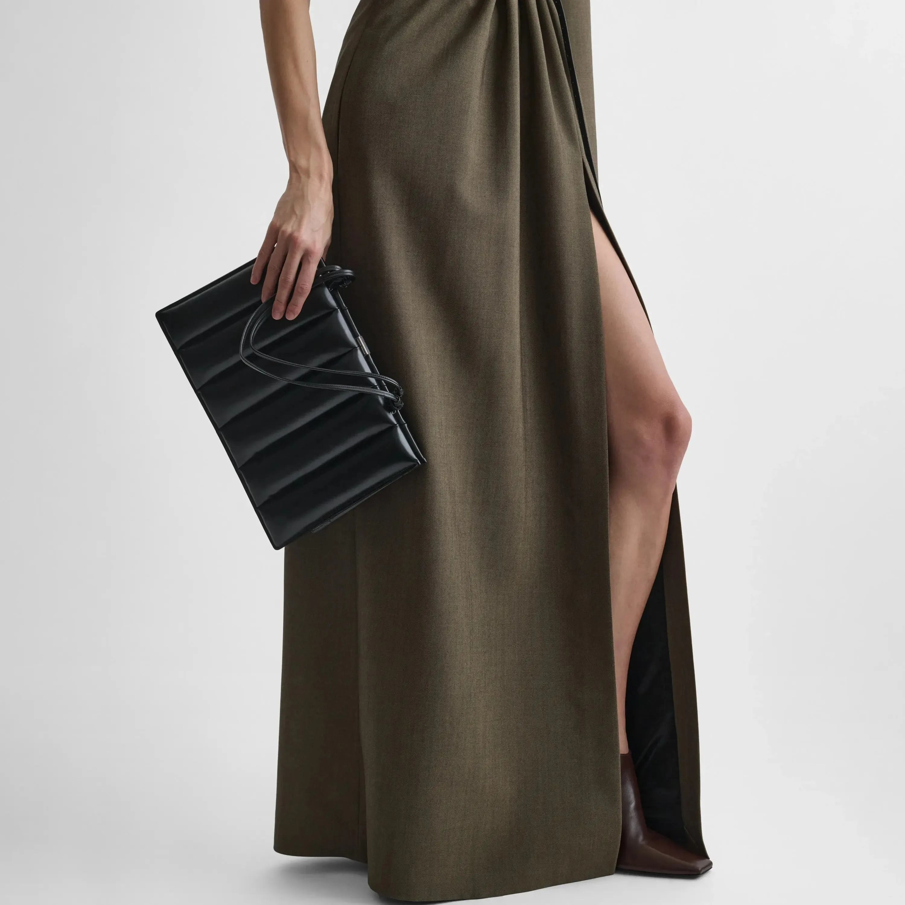 DRIVE BAG | black leather with silver