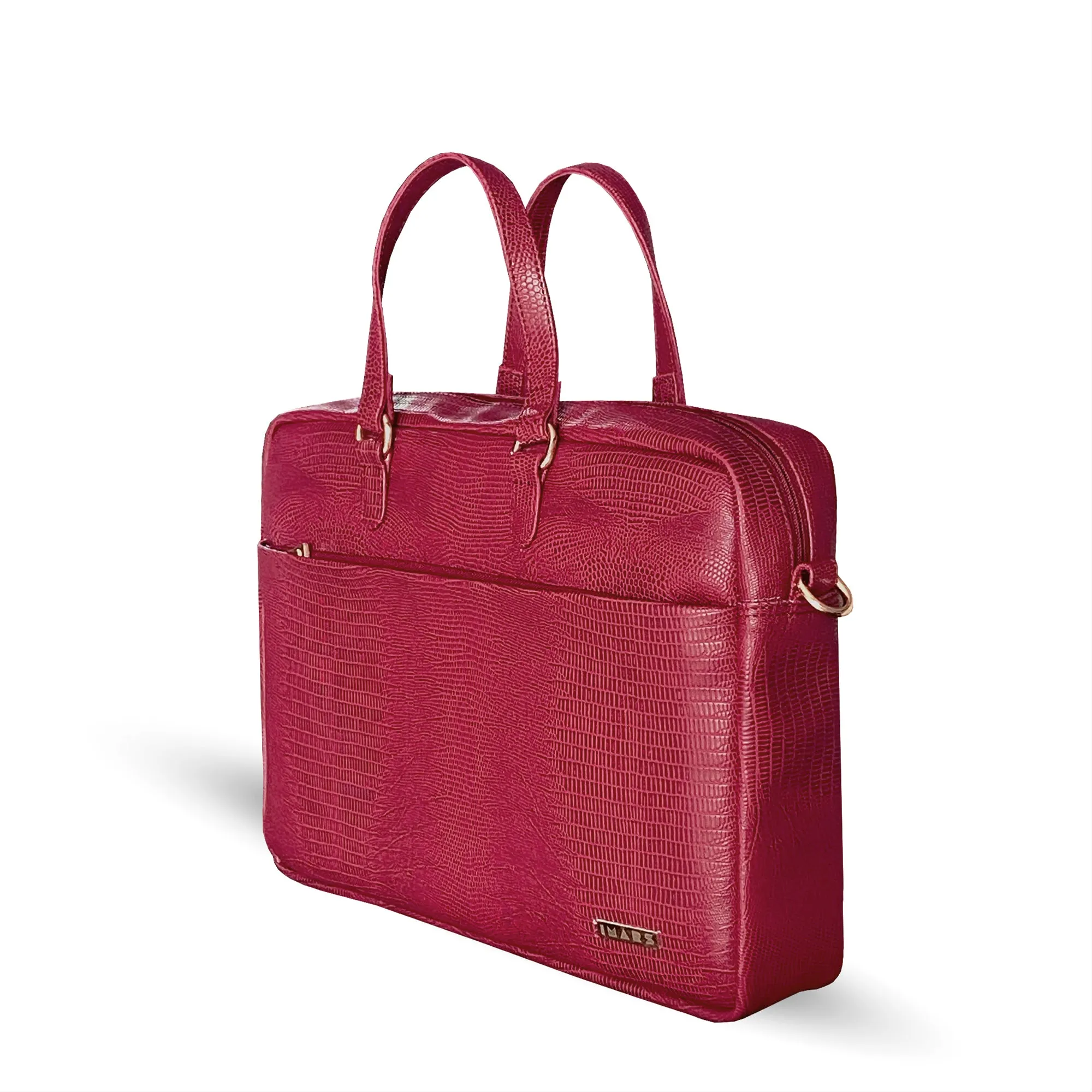 Durable Office Bag Maroon | Vegan Leather Laptop Bag with Reinforced Stitching