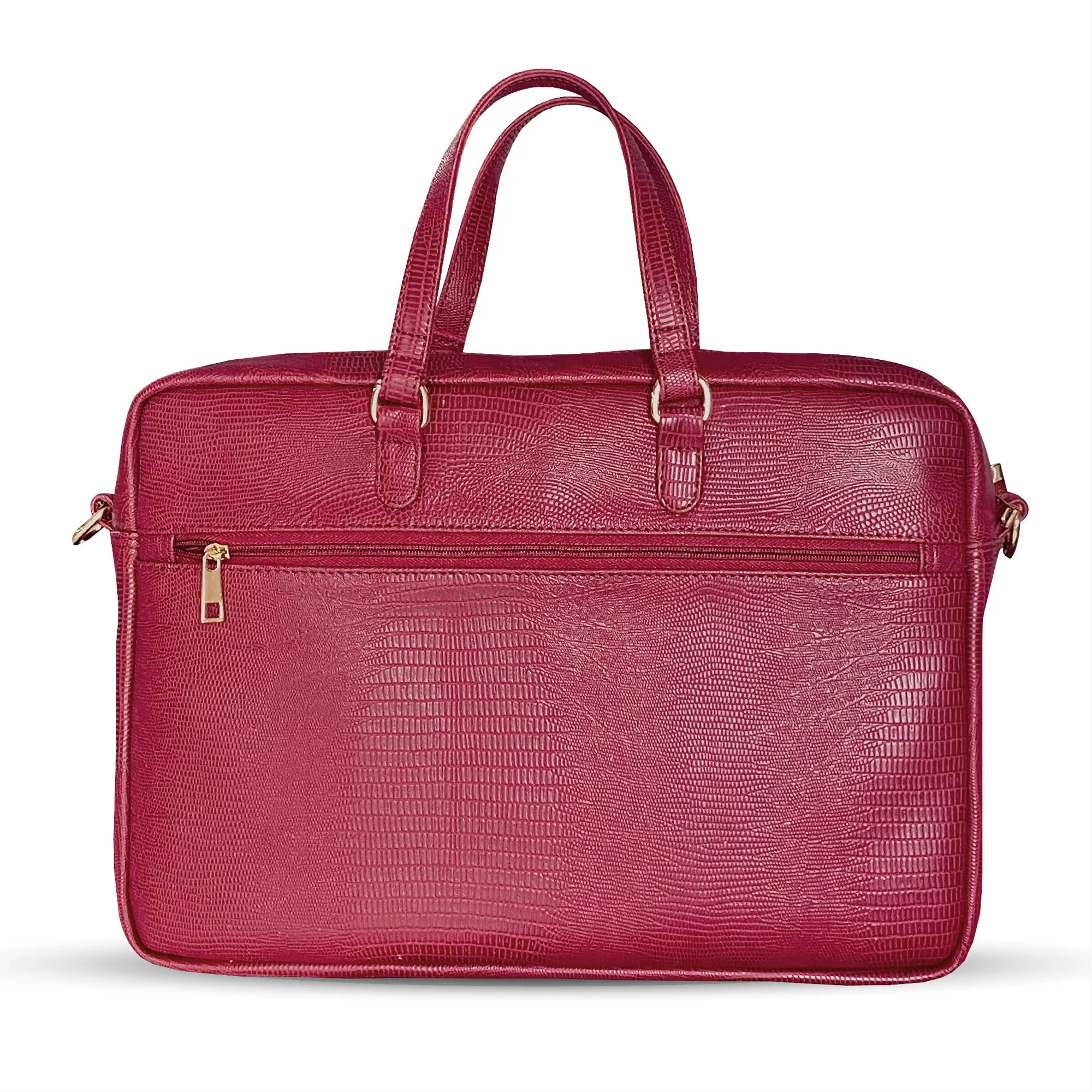 Durable Office Bag Maroon | Vegan Leather Laptop Bag with Reinforced Stitching