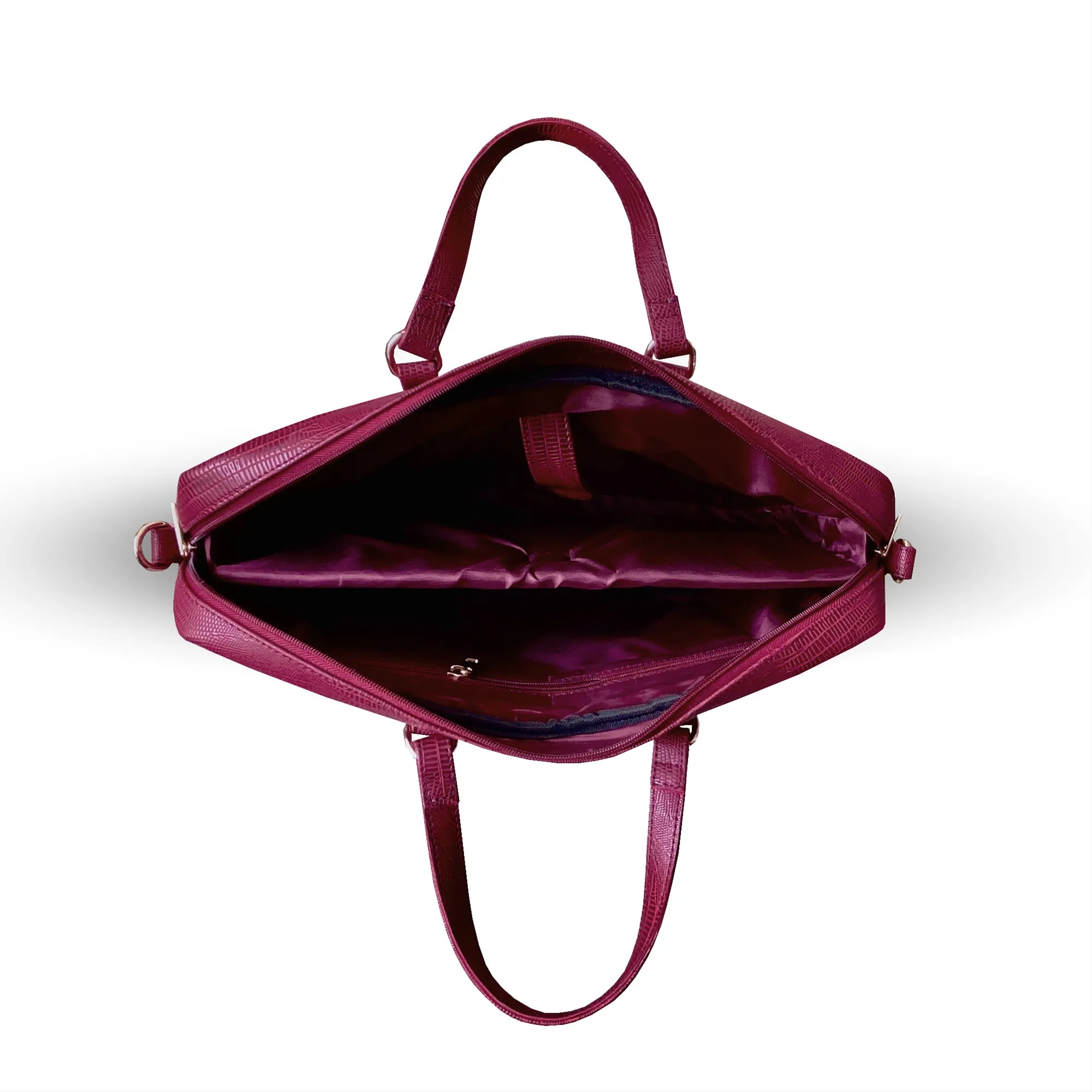 Durable Office Bag Maroon | Vegan Leather Laptop Bag with Reinforced Stitching