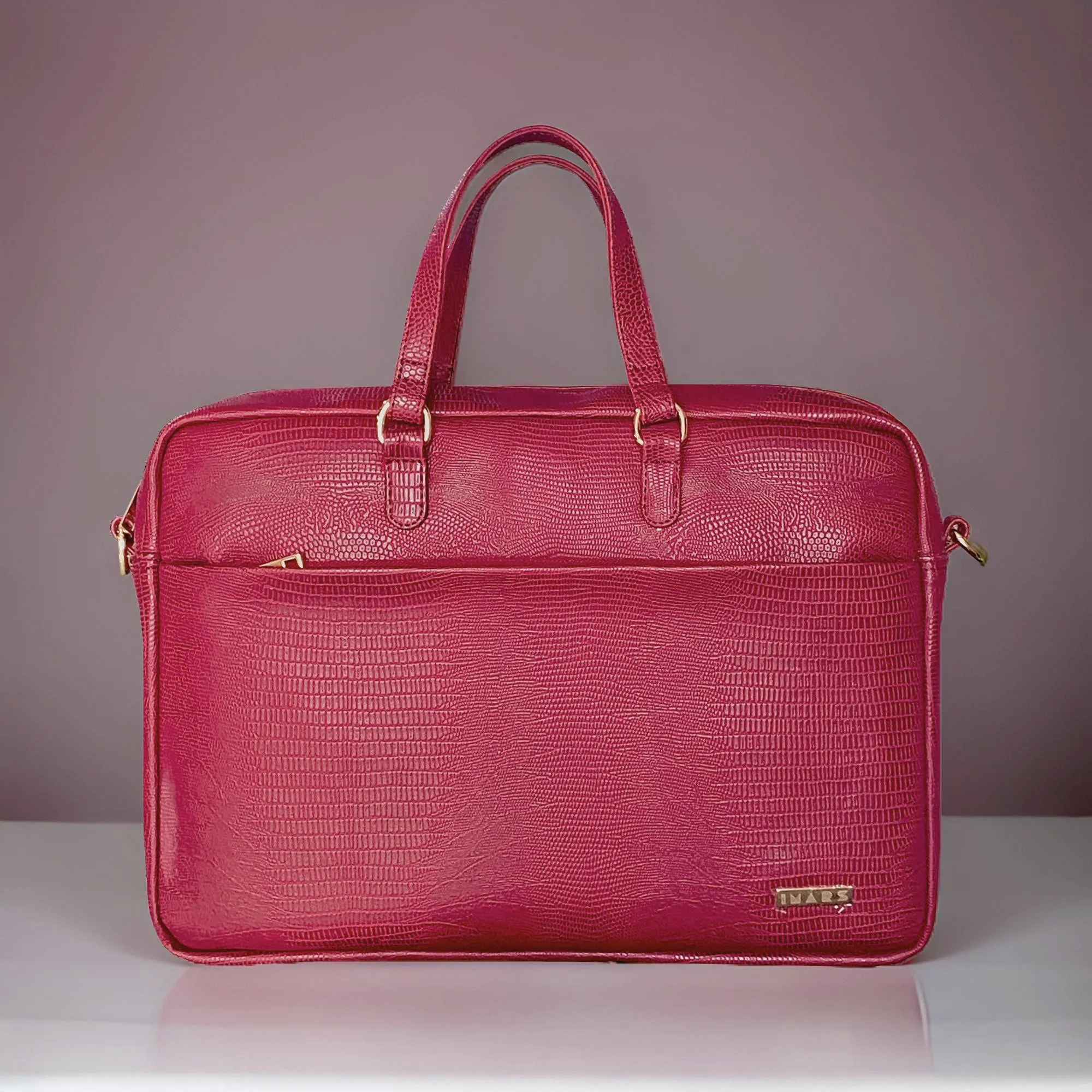 Durable Office Bag Maroon | Vegan Leather Laptop Bag with Reinforced Stitching