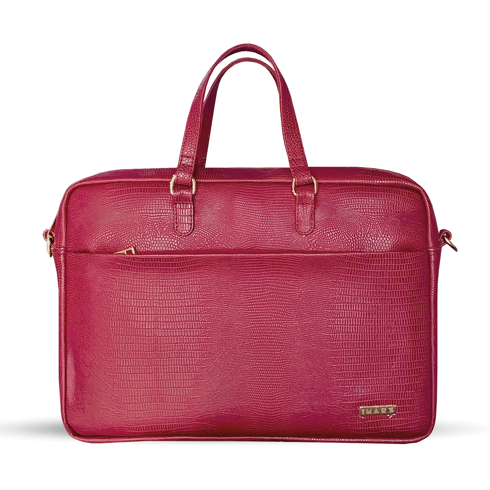 Durable Office Bag Maroon | Vegan Leather Laptop Bag with Reinforced Stitching
