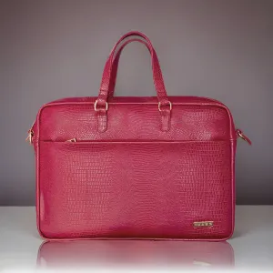 Durable Office Bag Maroon | Vegan Leather Laptop Bag with Reinforced Stitching