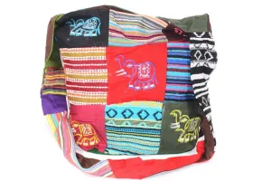 Elephant Pop Art & Durrie Patchwork Sling Jhola Bag