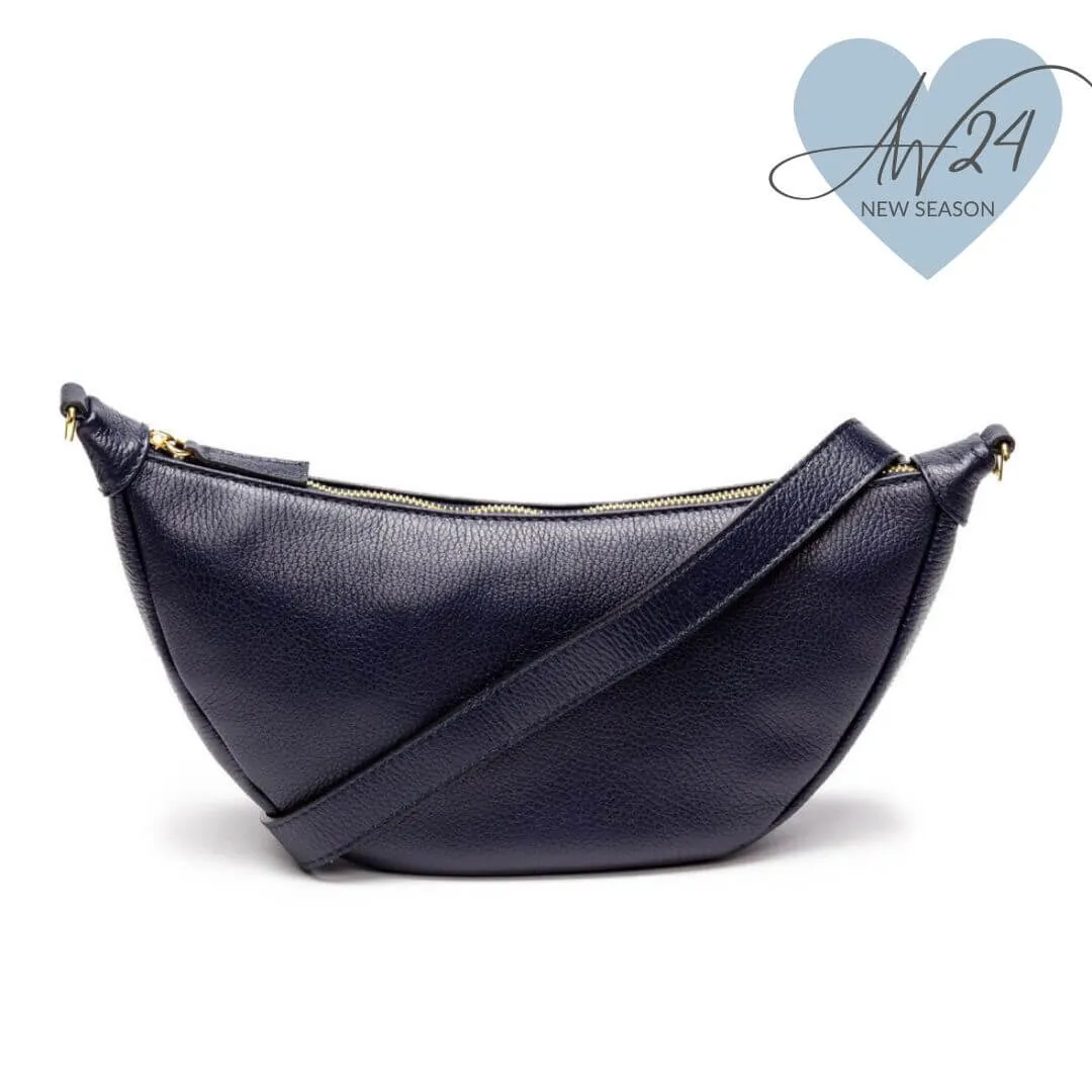Elie Beaumont Leather Hobo Bag - Navy