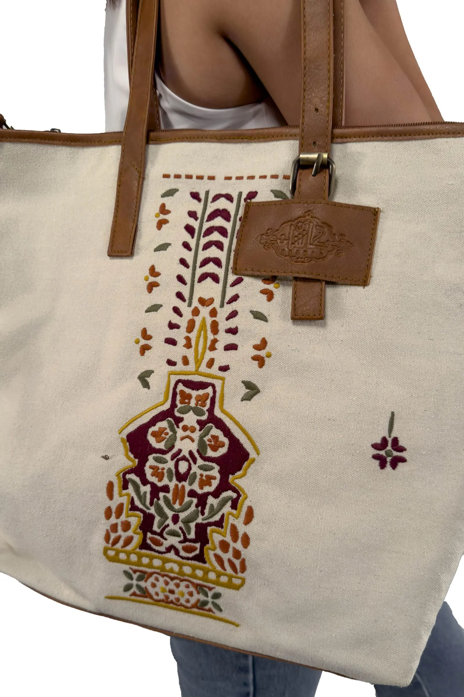 Embroidered Grace Amira Tote Bag