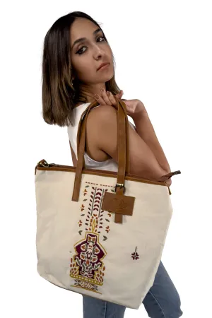 Embroidered Grace Amira Tote Bag
