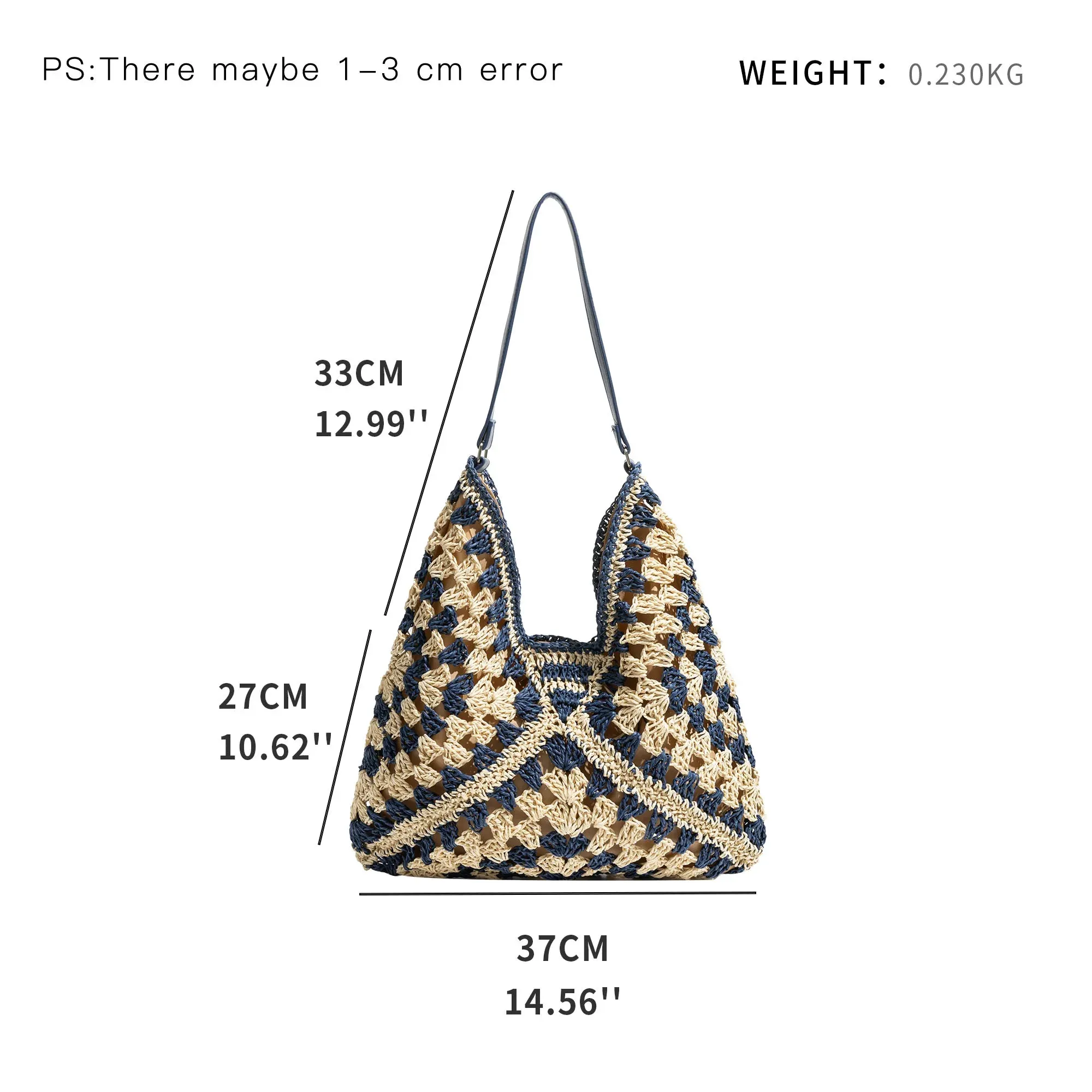 Esperanza Stripe Bohemian  Straw Hobo Bags  