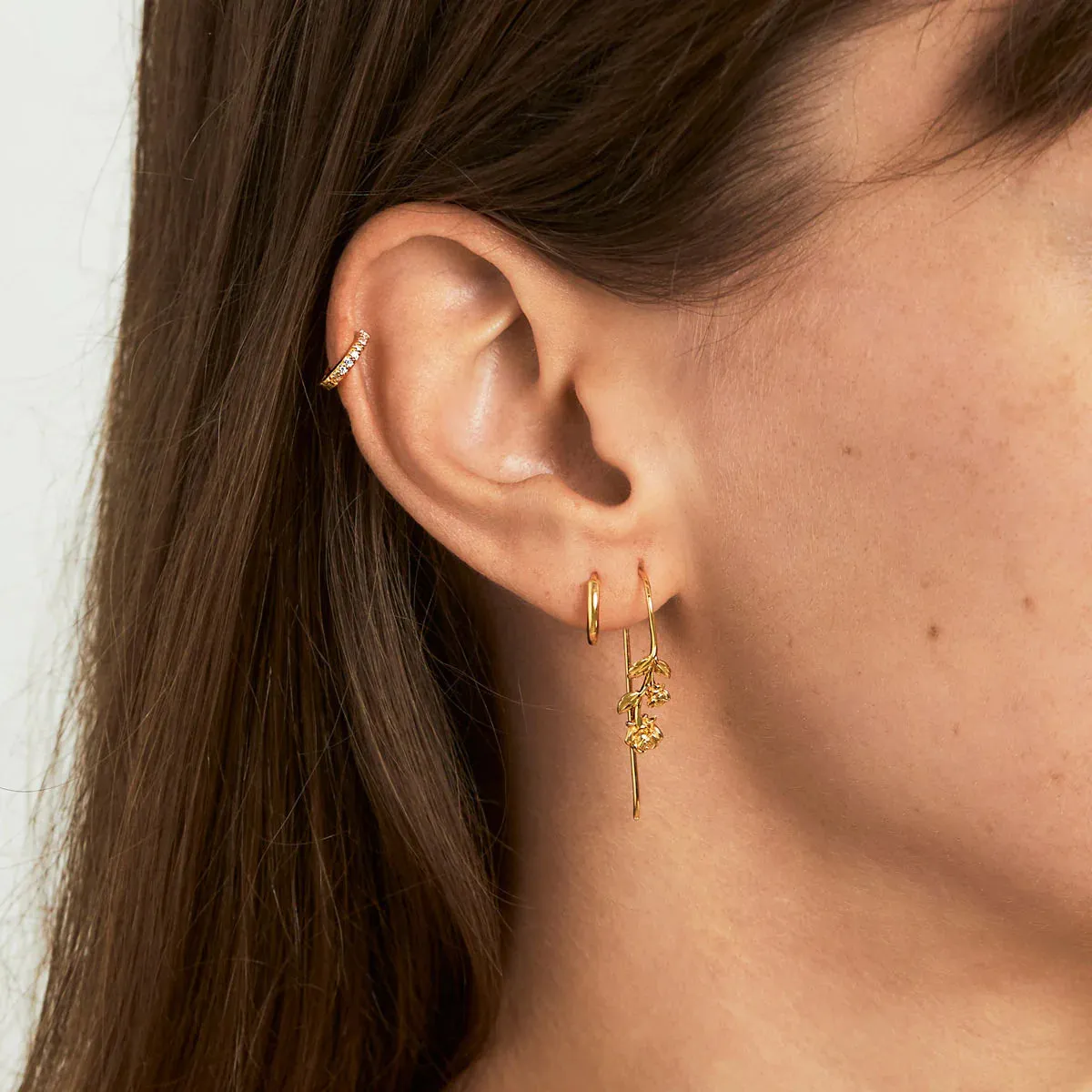 Fallen Roses Earrings Gold