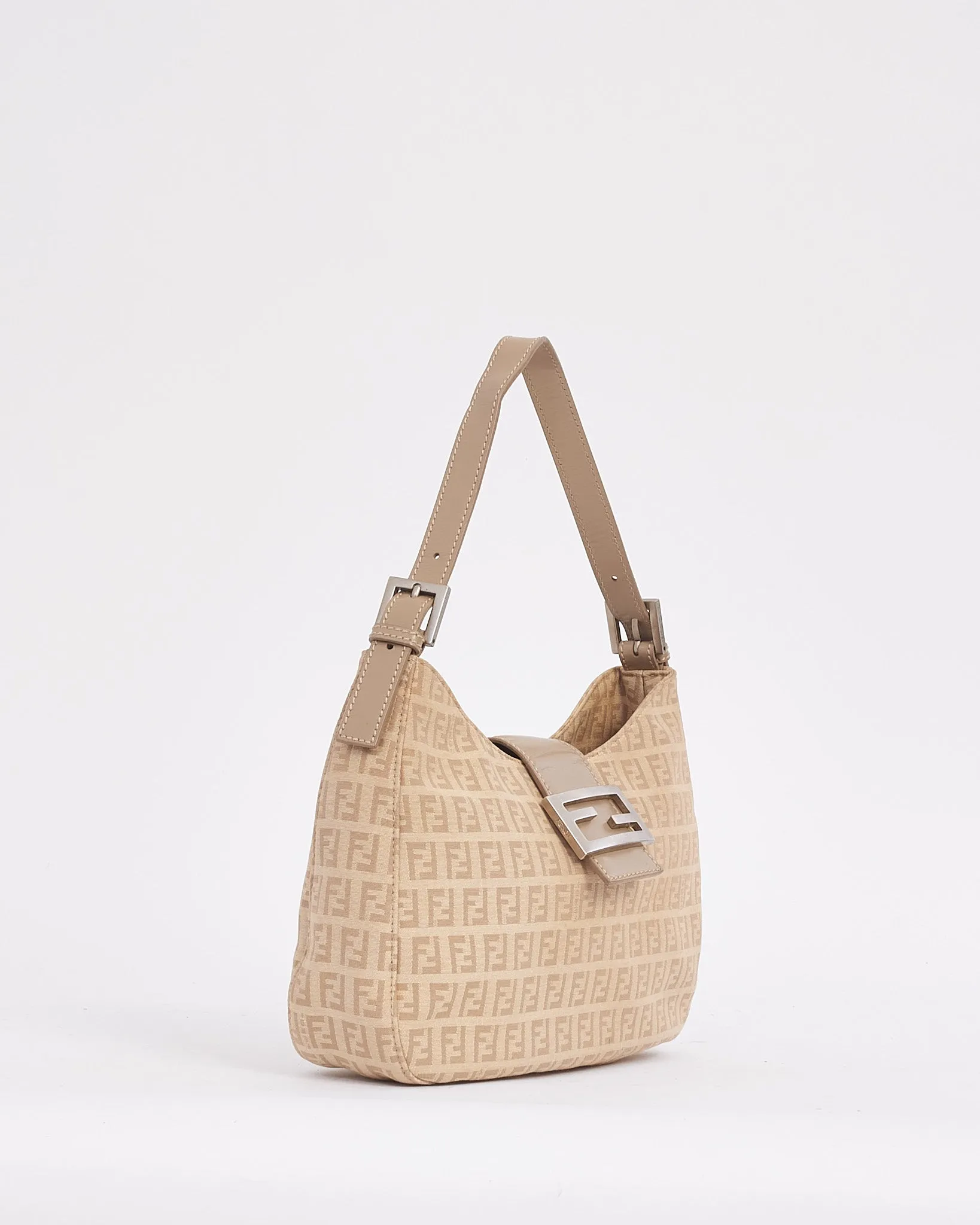 Fendi Beige Canvas Zucchino Print Hobo Shoulder Bag