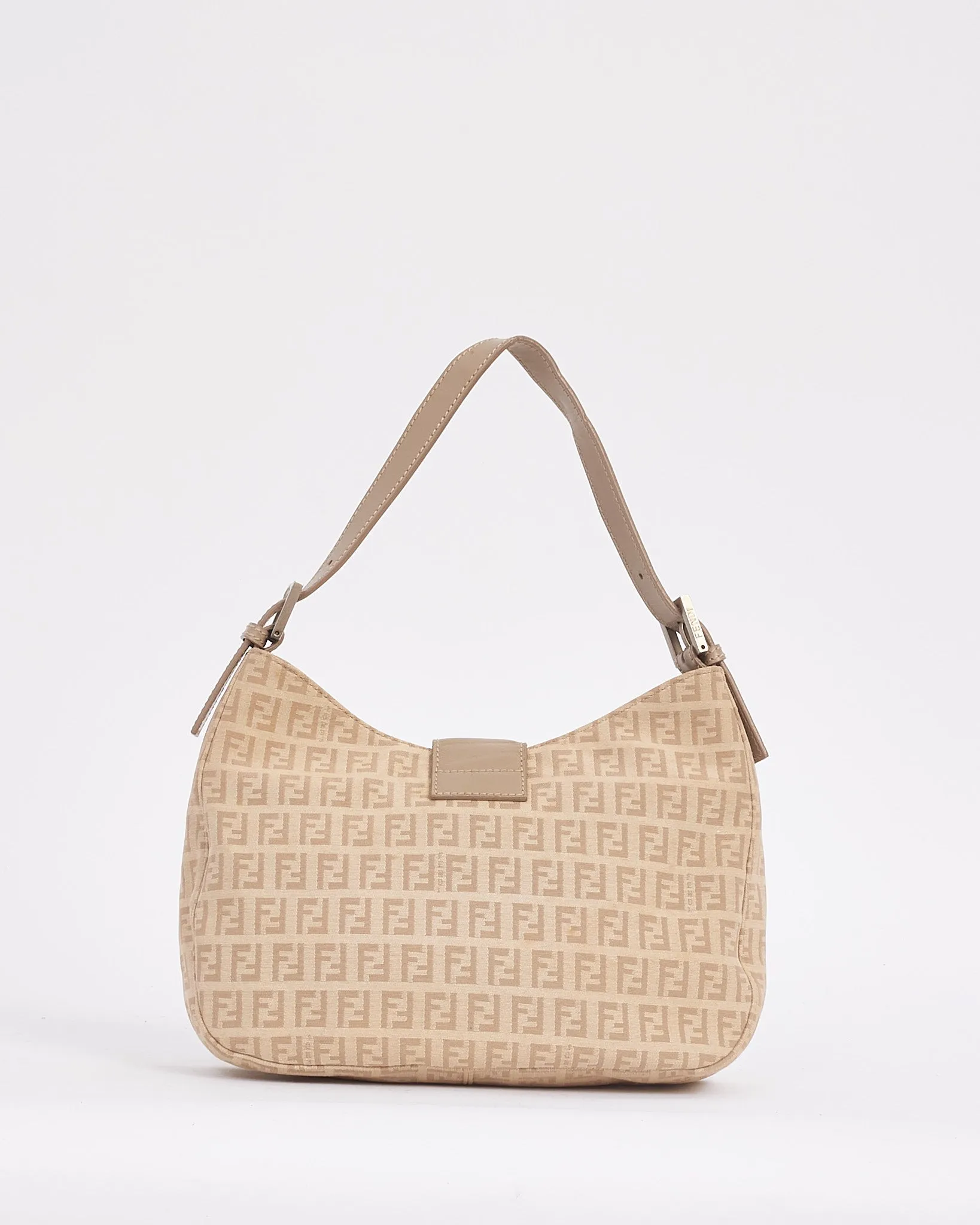 Fendi Beige Canvas Zucchino Print Hobo Shoulder Bag