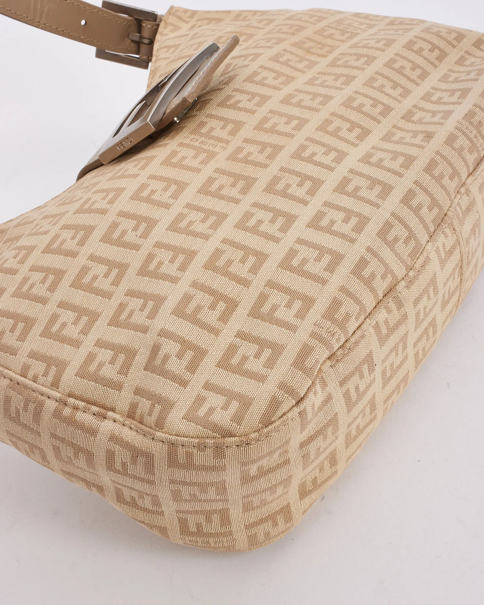 Fendi Beige Canvas Zucchino Print Hobo Shoulder Bag