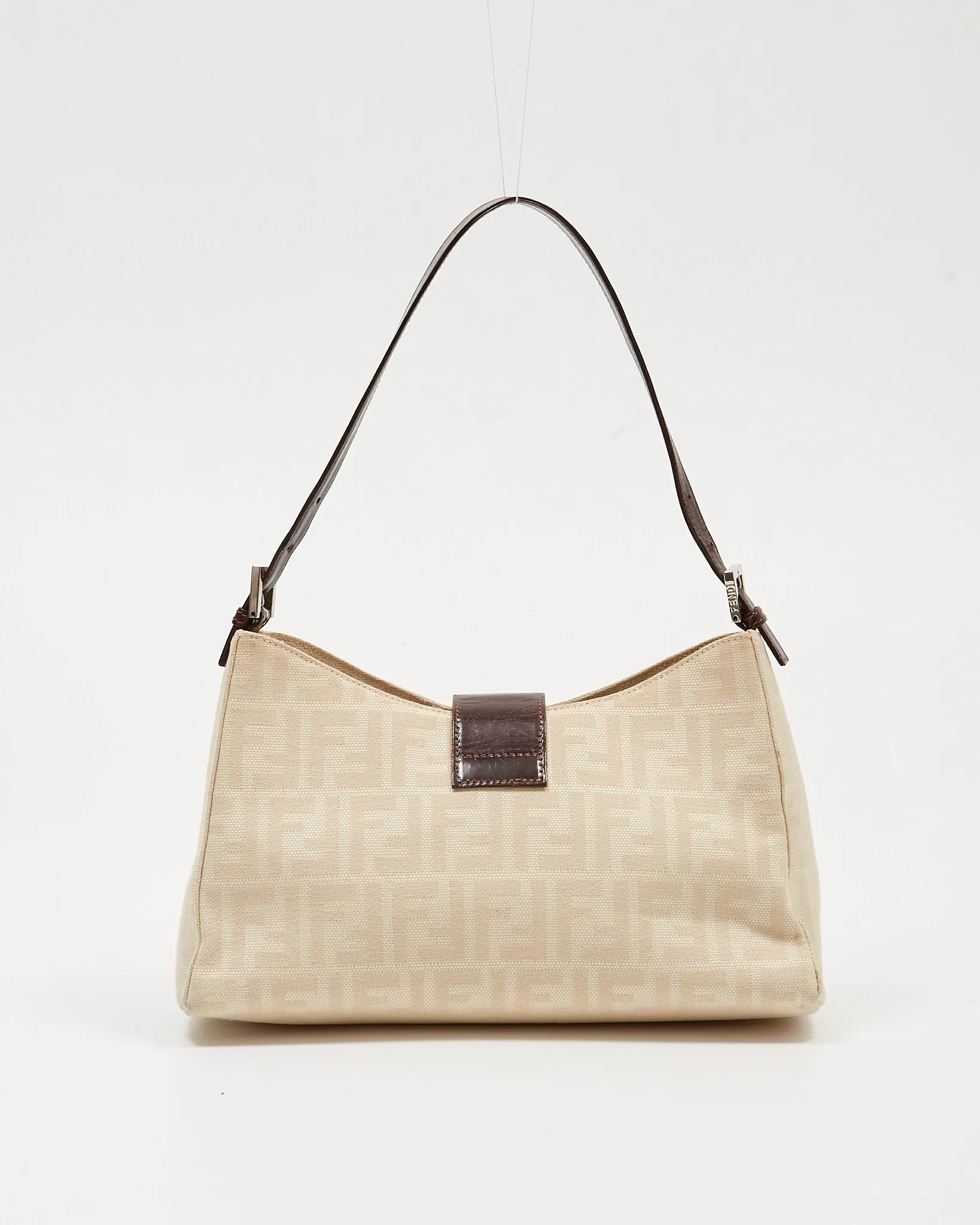 Fendi Beige/White Zucca Print Shoulder Bag