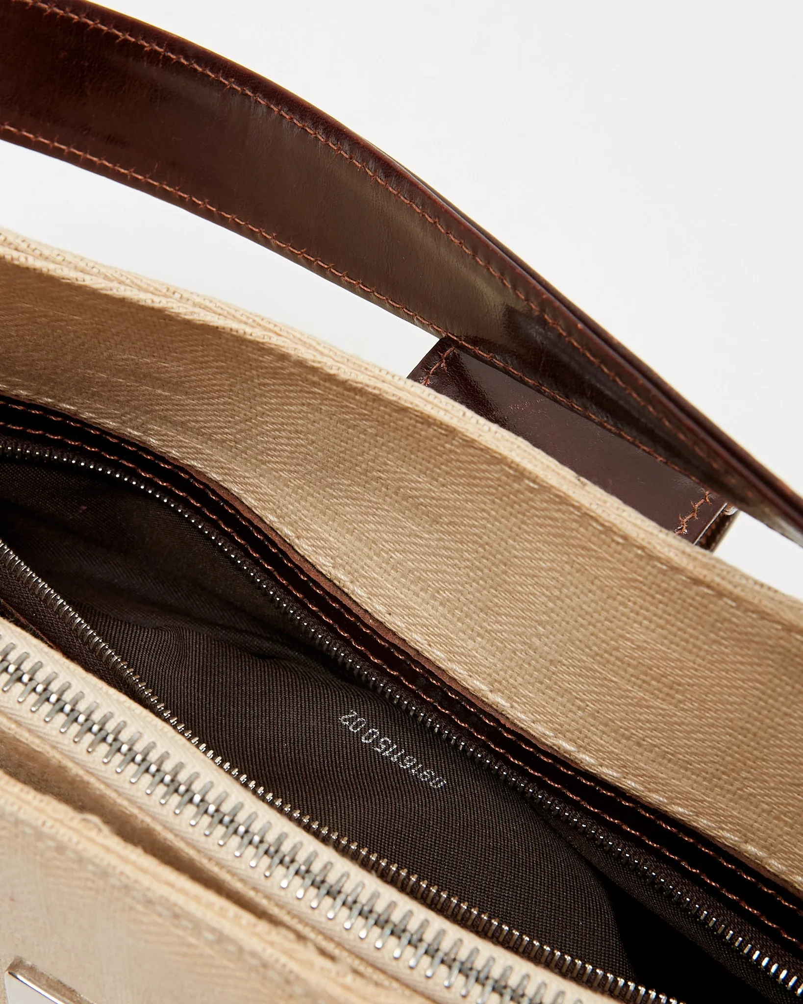 Fendi Beige/White Zucca Print Shoulder Bag