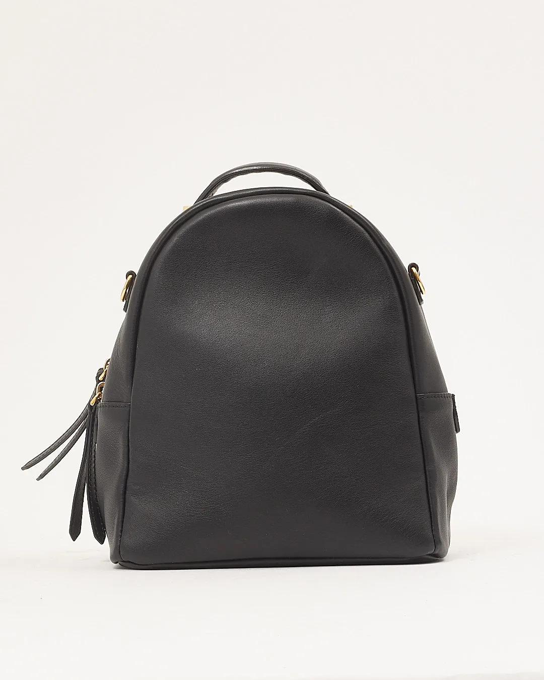 Fendi Black Leather Pyramid Studded Backpack Style Shoulder Bag