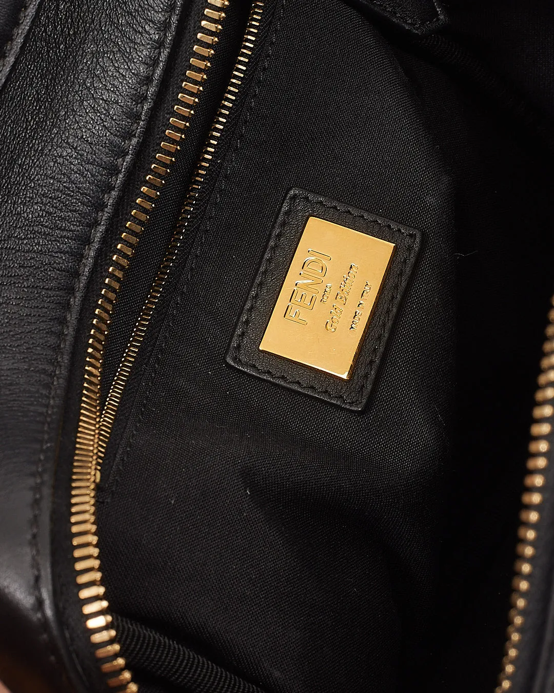 Fendi Black Leather Pyramid Studded Backpack Style Shoulder Bag