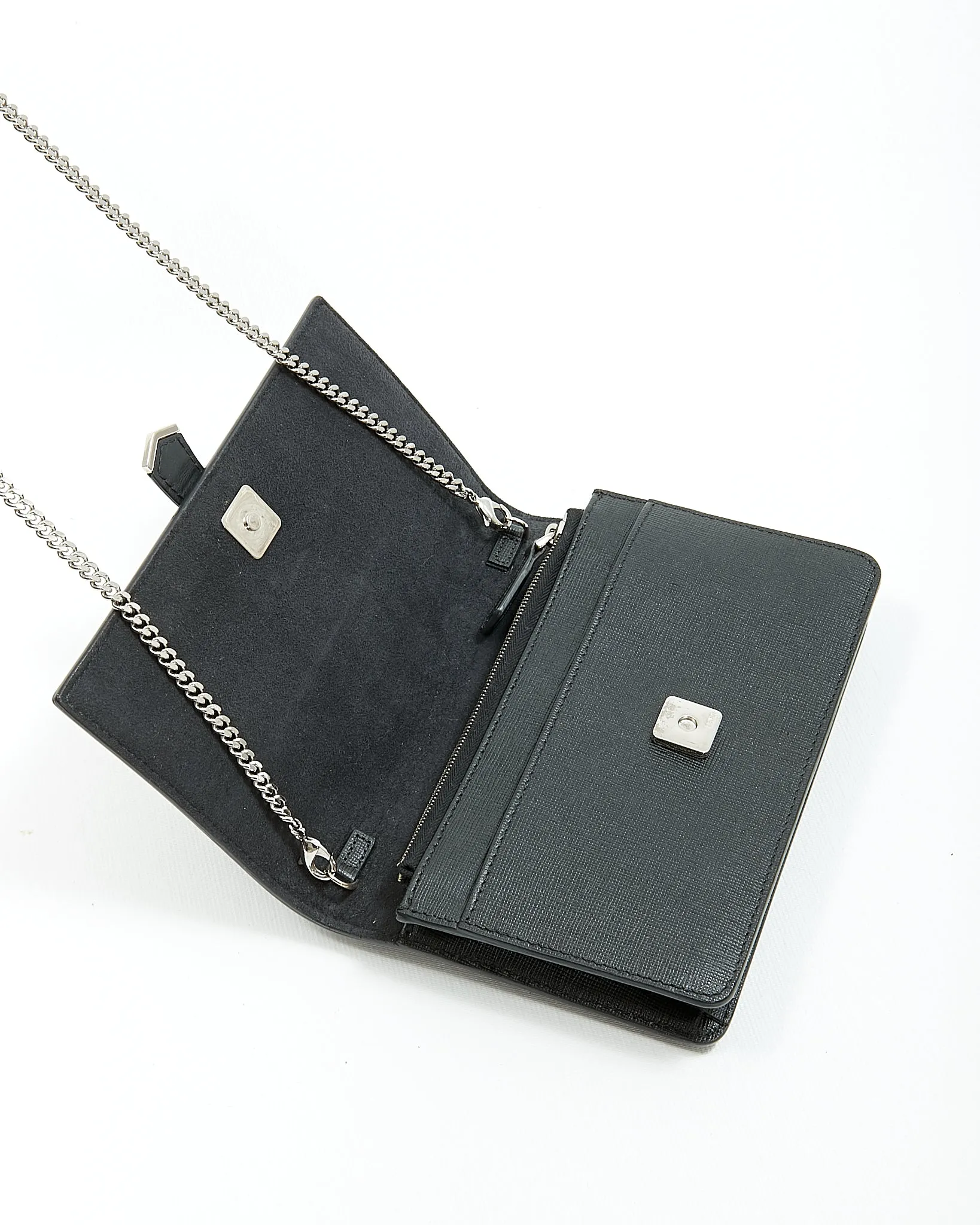 Fendi Black Studded Karlito Wallet On Chain