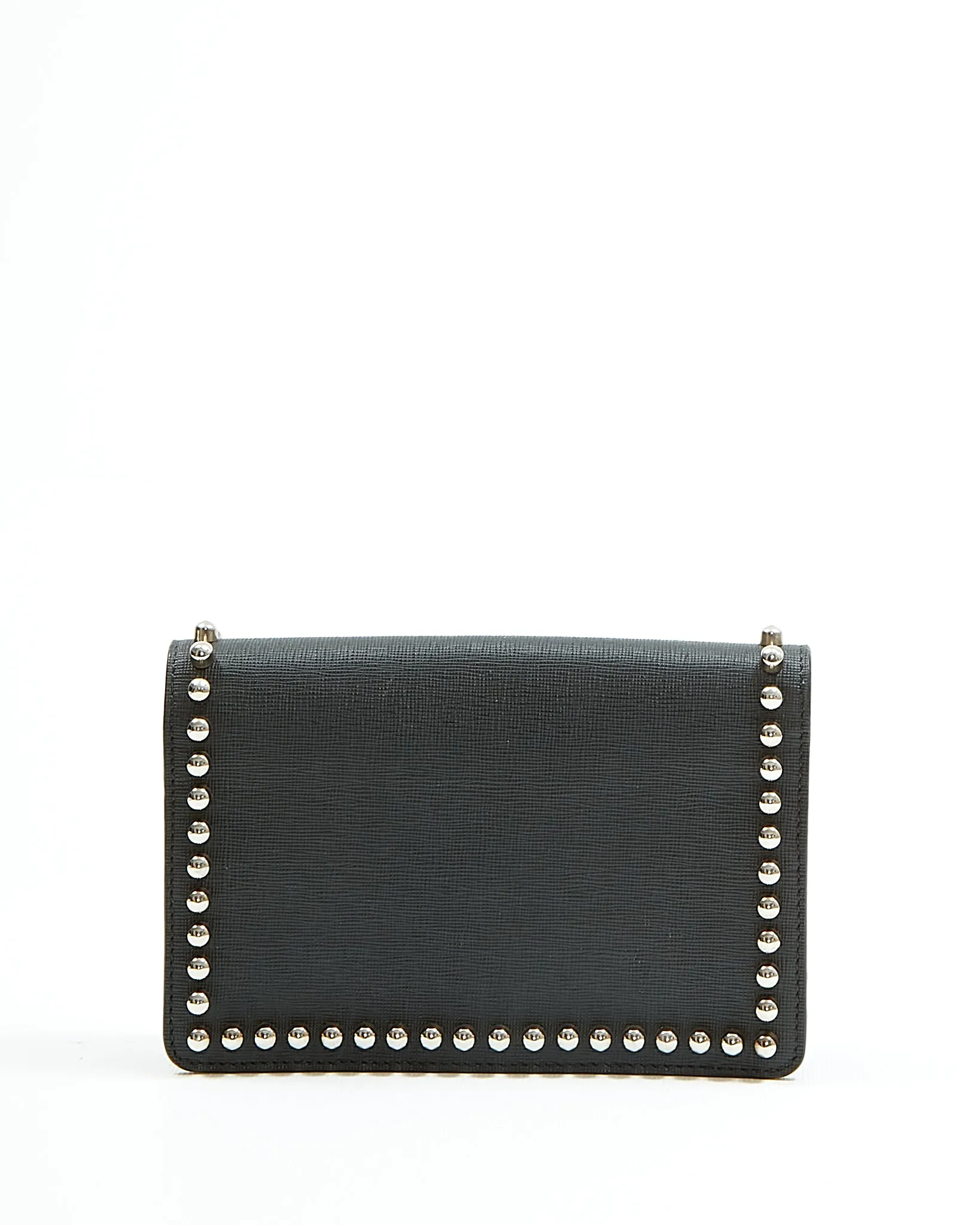 Fendi Black Studded Karlito Wallet On Chain