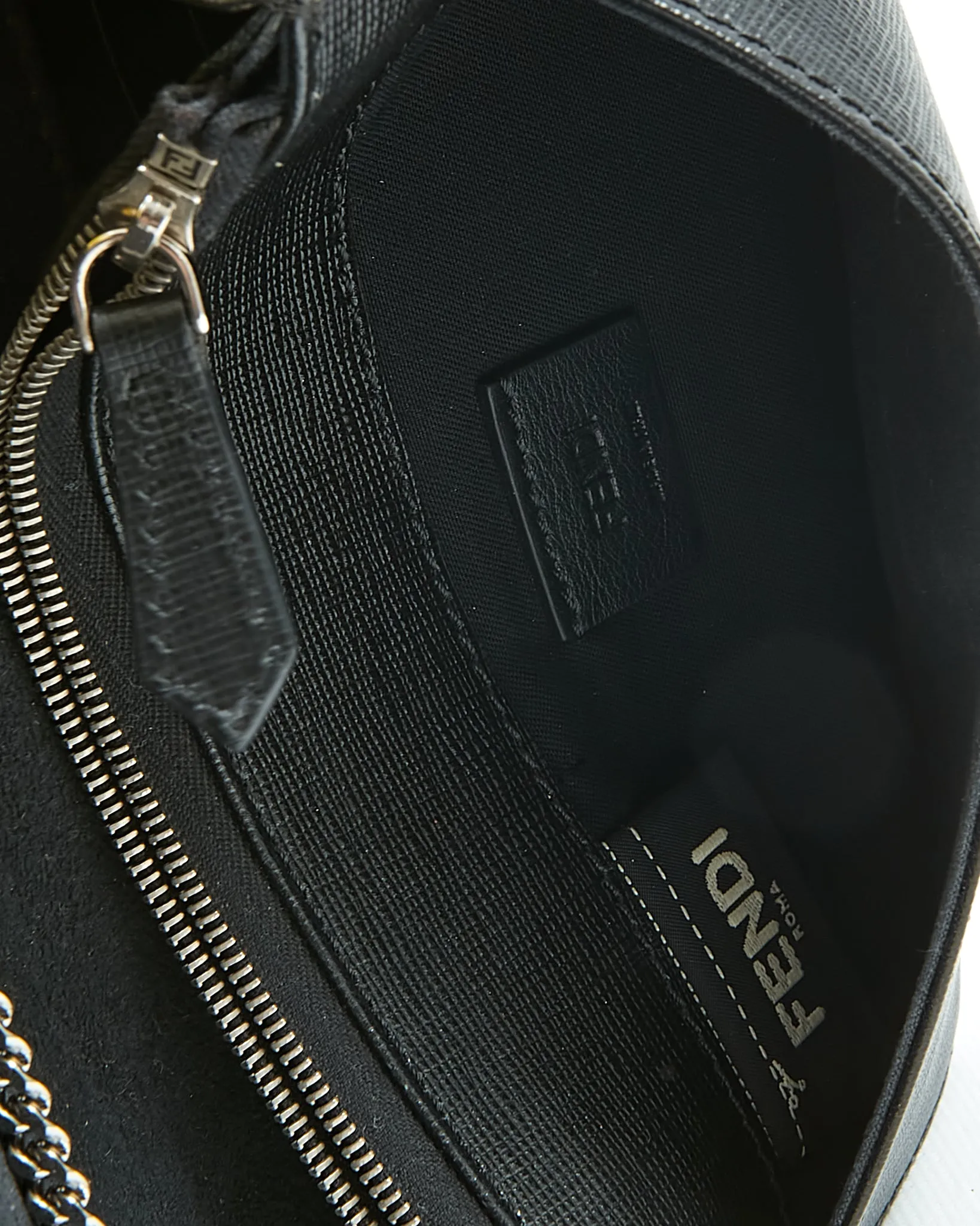 Fendi Black Studded Karlito Wallet On Chain