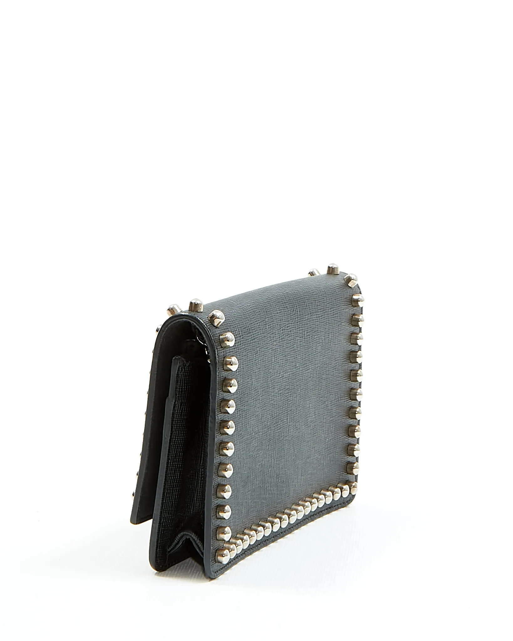 Fendi Black Studded Karlito Wallet On Chain