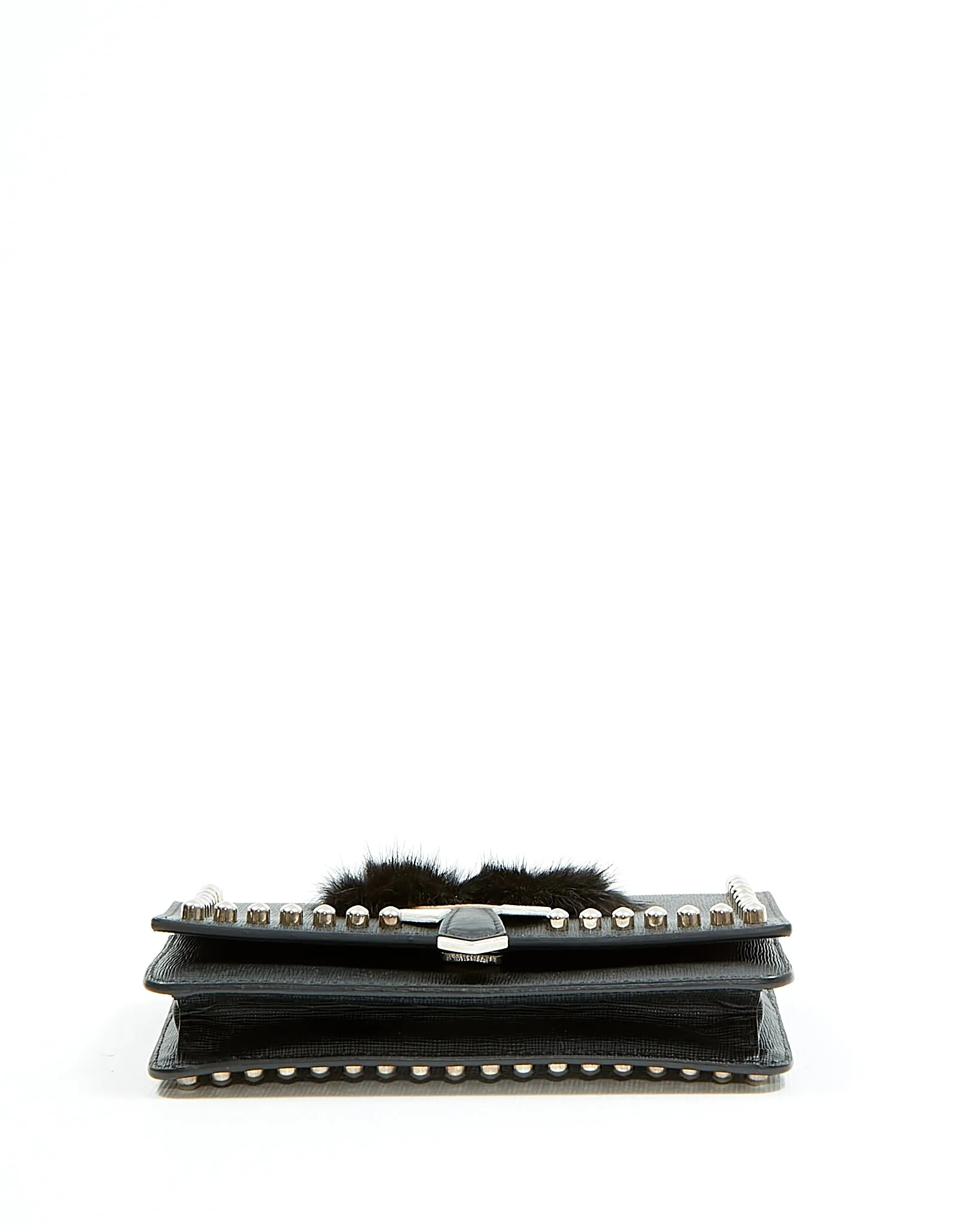 Fendi Black Studded Karlito Wallet On Chain