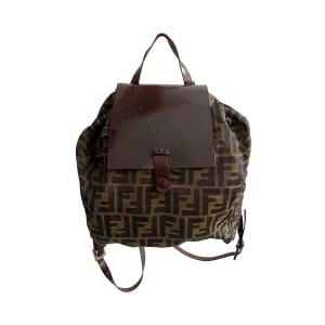 Fendi Brown Logo Backpack