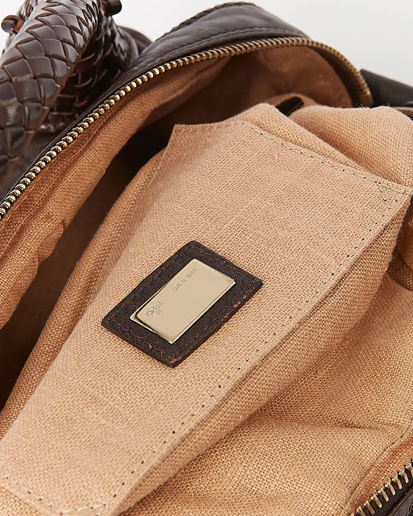 Fendi Brown Zucca Print Canvas & Leather Baby Spy Bag