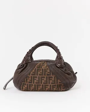 Fendi Brown Zucca Print Canvas & Leather Baby Spy Bag