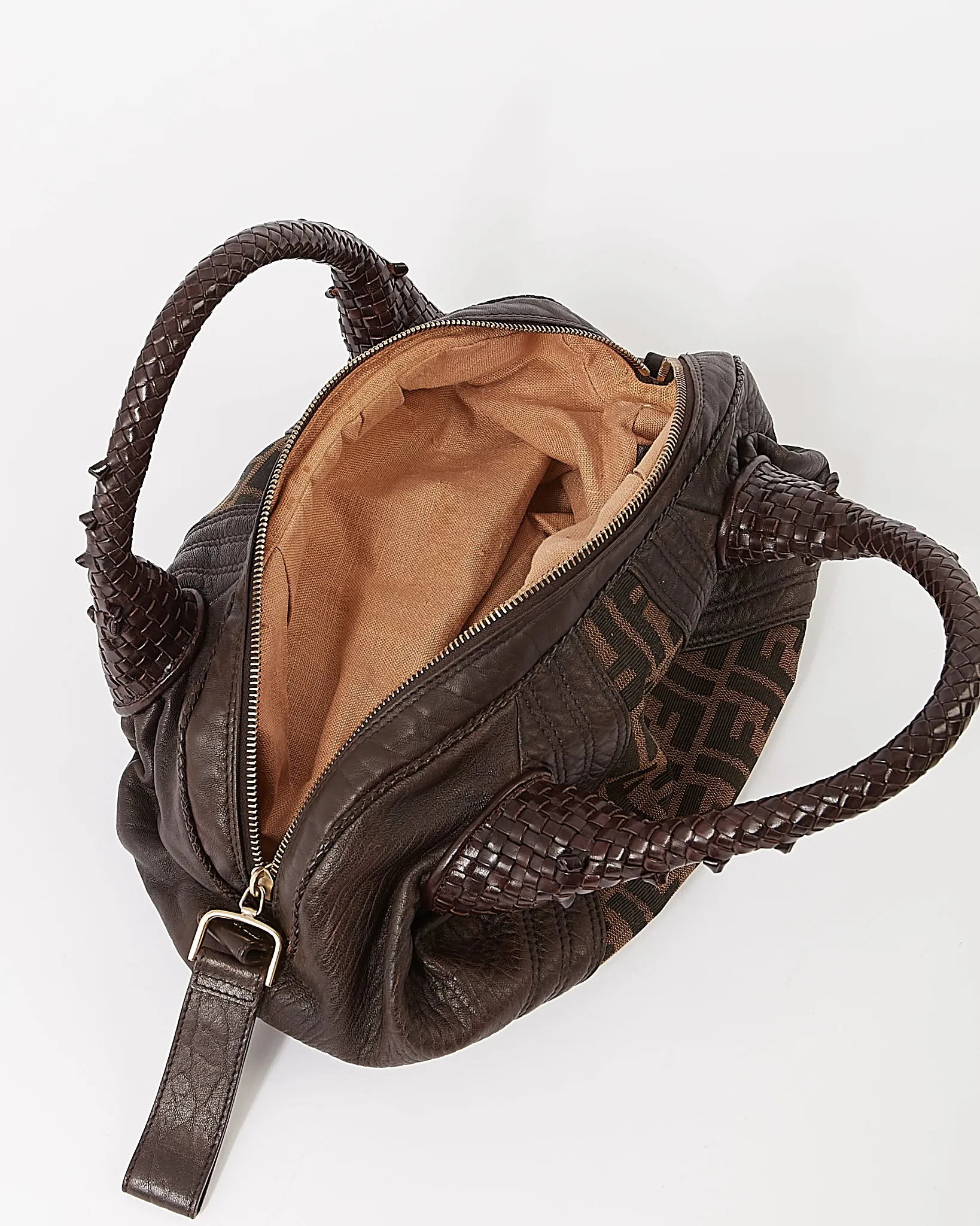 Fendi Brown Zucca Print Canvas & Leather Baby Spy Bag
